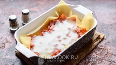 лазанья с ветчиной и сыром