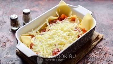 лазанья с ветчиной и сыром