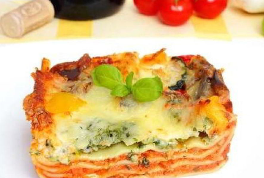 Лазанья со шпинатом, картофелем и цуккини