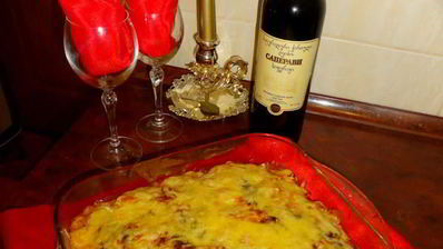 лазанья со сливочным соусом