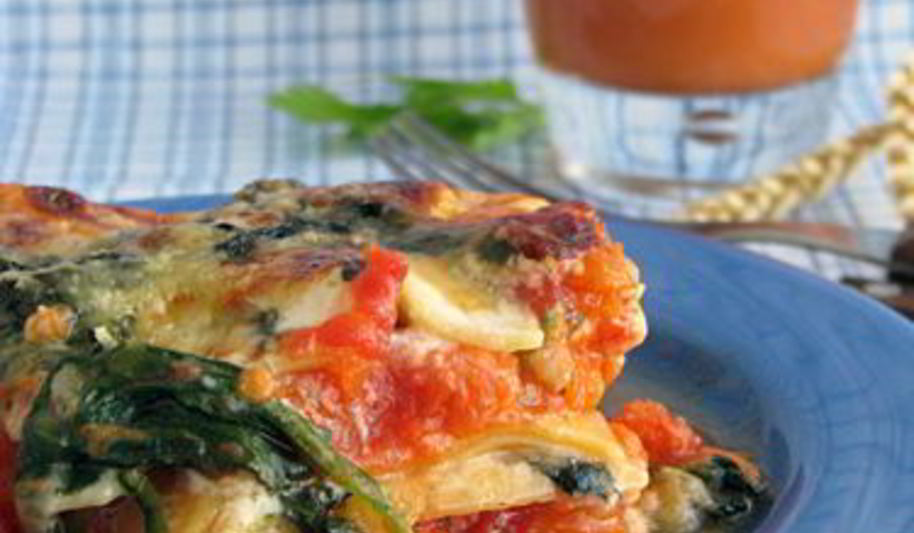 Рецепт овощной лазанья с тыквой и шпинатом