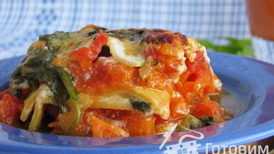 овощная лазанья с тыквой и шпинатом