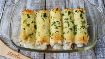 рулет лазанья в чесночном хлебе