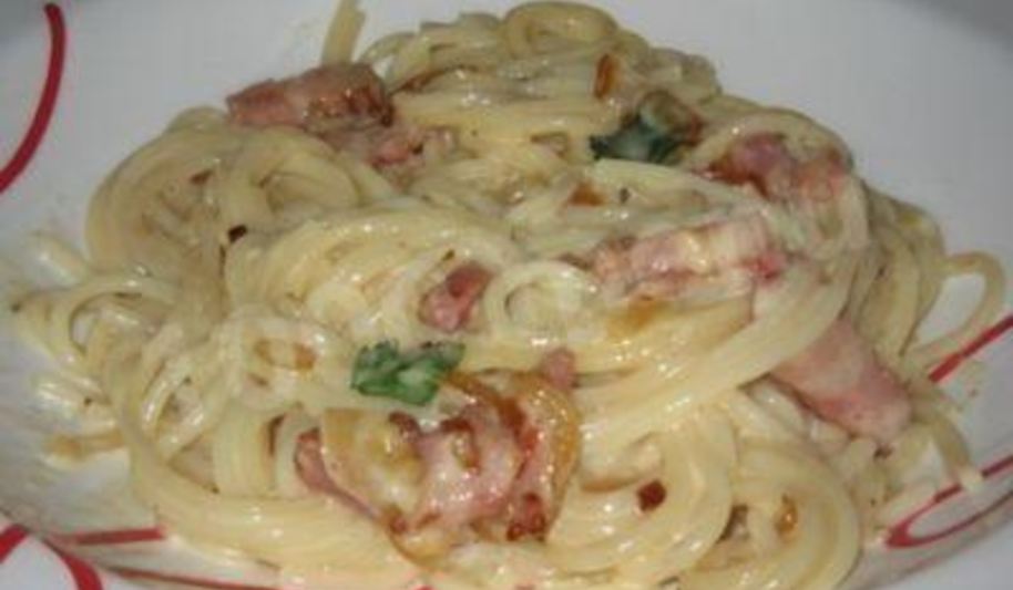 Рецепт домашней пасты карбонара с ветчиной