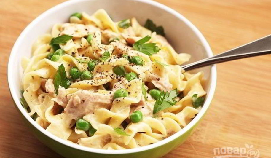 Рецепт макарон с консервированным тунцом