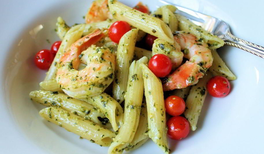 Рецепт макарон с креветками