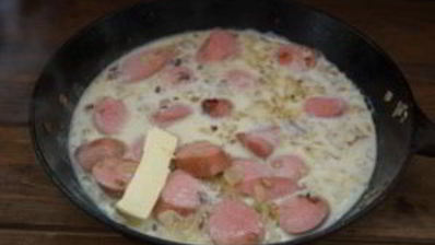 макароны с сосисками