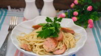 макароны с сосисками