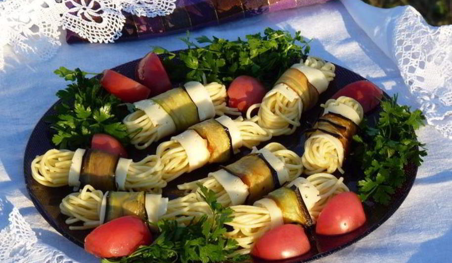 Рецепт моточков-гриля из спагетти