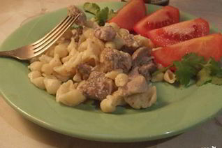 Паста из свинины со сметаной