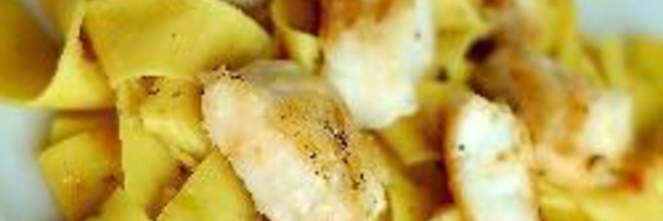 Паста папарделле с рыбой и лимоном