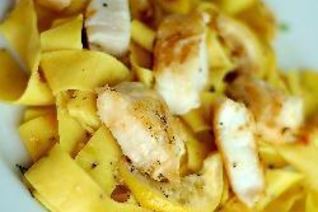 Паста папарделле с рыбой и лимоном
