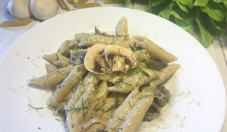 Рецепт пасты с чесноком и грибами