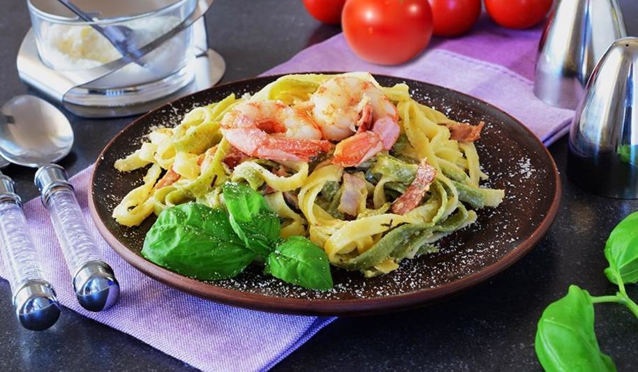 Рецепт пасты с королевскими креветками в сливочном соусе