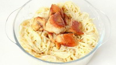 паста с куриным филе и сливочным соусом