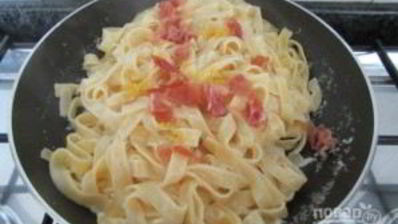 паста с ветчиной и лимоном