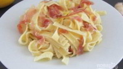 паста с ветчиной и лимоном
