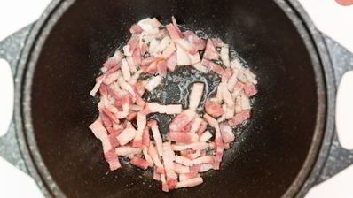 спагетти с беконом