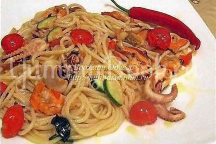 Спагетти с морепродуктами