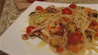 спагетти с морепродуктами