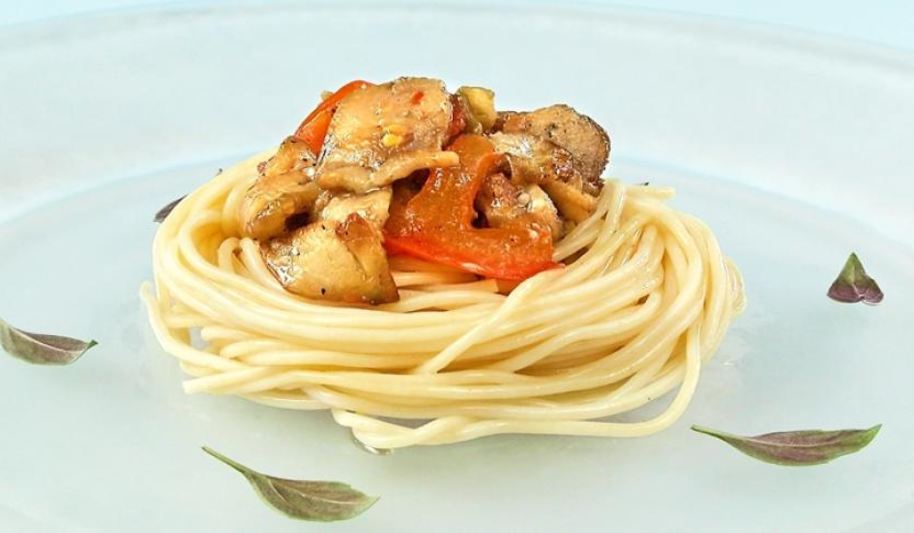 Рецепт спагетти с соусом из баклажанов