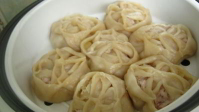 манты с мясом и картофелем