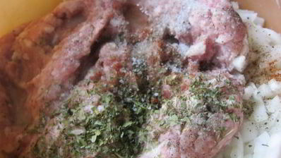 манты с мясом и картофелем