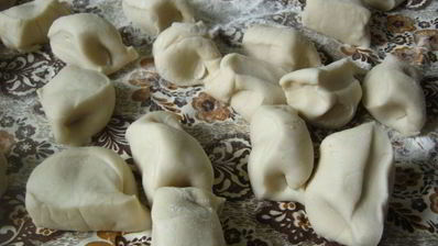 манты с мясом и картофелем