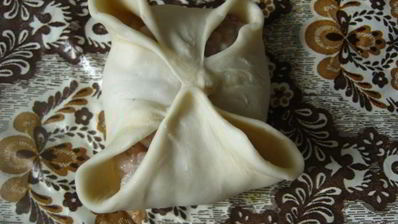 манты с мясом и картофелем