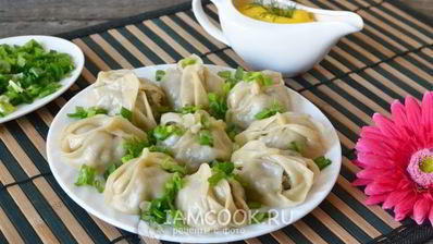 манты с мясом и картошкой