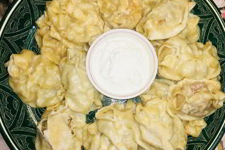 Манты с мясом и тыквой