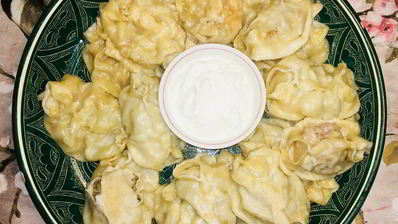 манты с мясом и тыквой