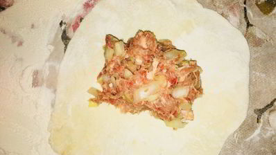 манты с мясом и тыквой