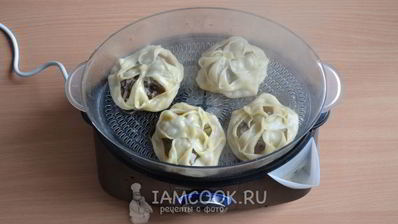 манты в пароварке