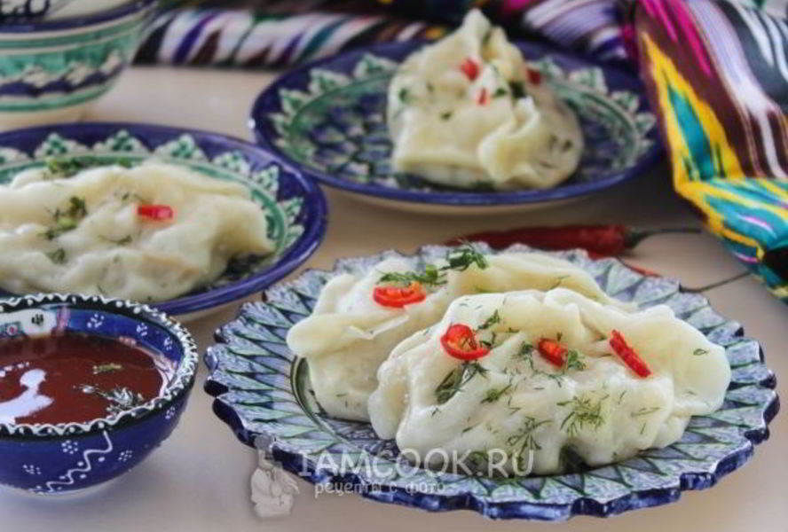 Постные манты с картошкой