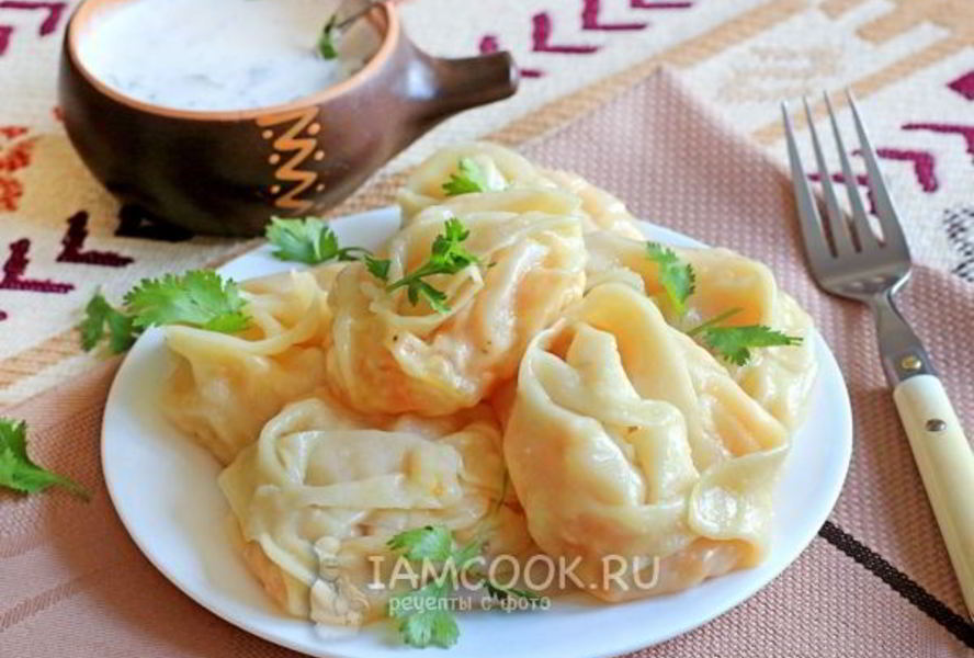 Постные манты с тыквой