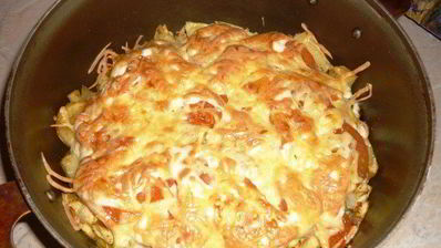 картошка по-французски с курицей