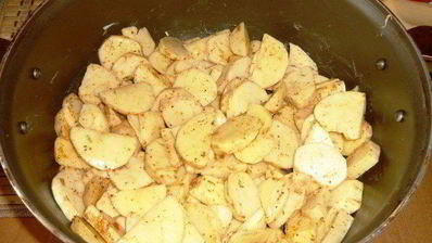 картошка по-французски с курицей