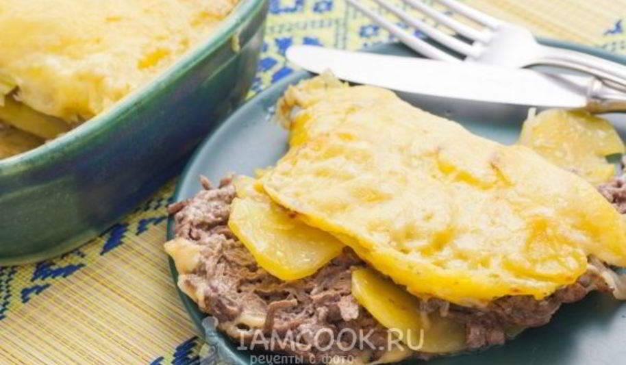 Рецепт мяса по-французски с фаршем