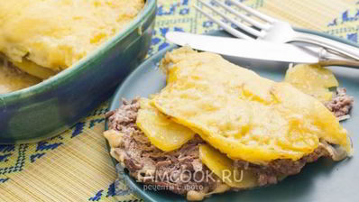 мясо по-французски с фаршем