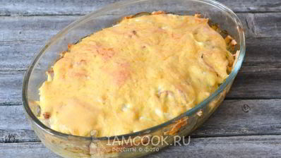 мясо по-французски с картофелем и фаршем