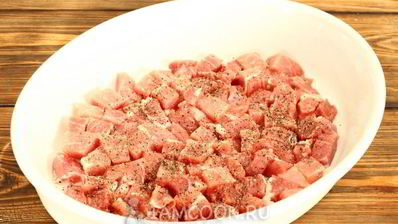 мясо по-французски с картошкой и грибами