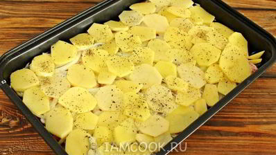 мясо по-французски с картошкой и помидорами