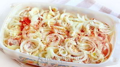 мясо по-французски с курицей и картошкой