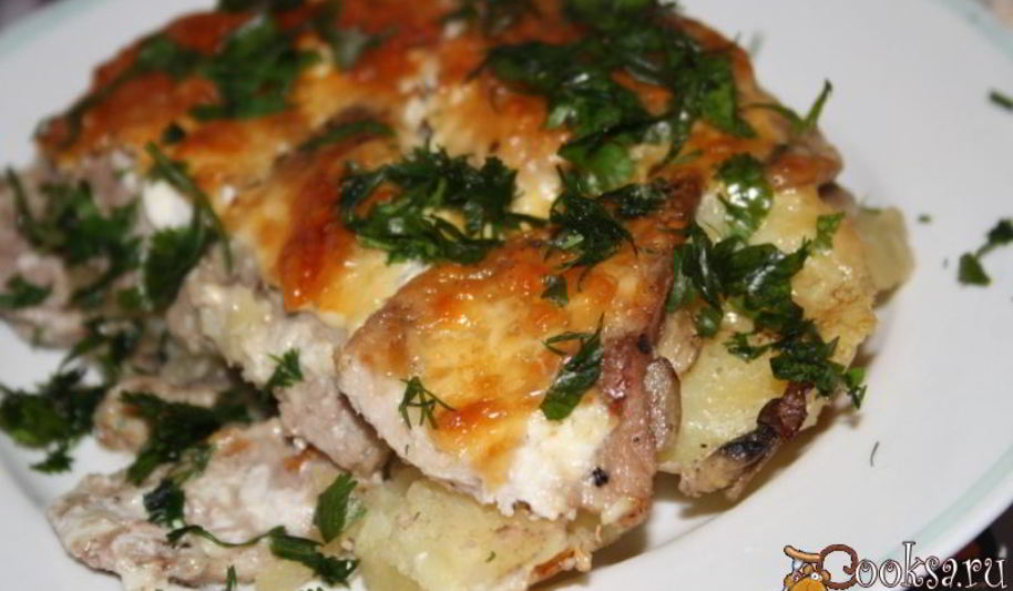 Рецепт мяса по-французски с шампиньонами