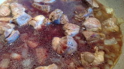 баранина с карамелизированным виноградом