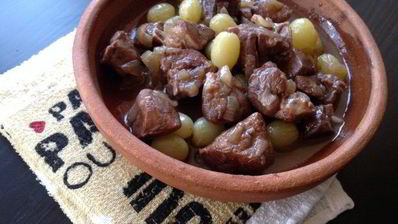 баранина с карамелизированным виноградом