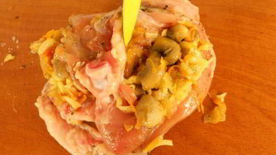 бедрышки куриные фаршированные грибами