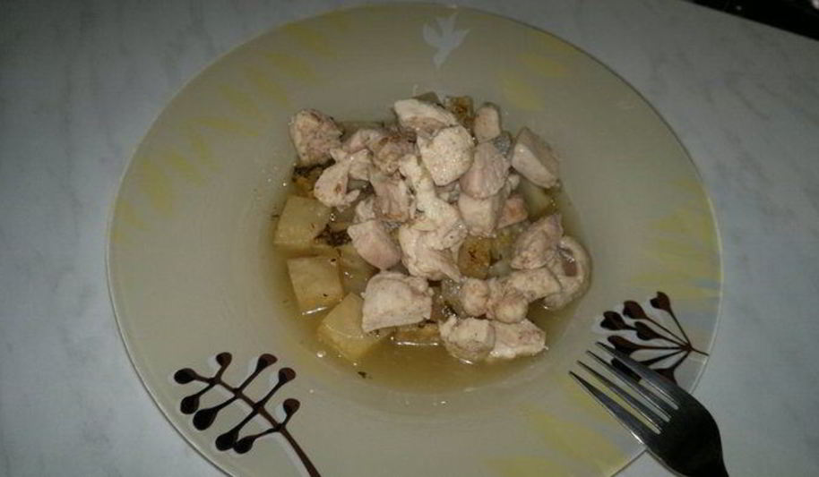 Рецепт двы вида грудок птицы и корень сельдерея тушеный с тимьяном