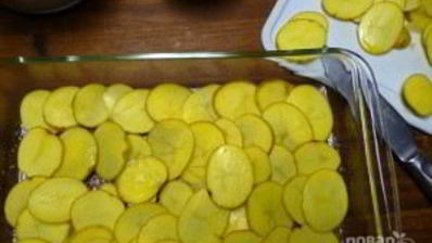 фарш, картошка и сыр в духовке